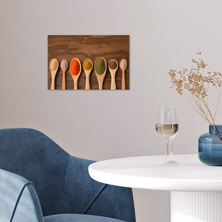 Pollepel - Kruiden - Eten - Specerijen - Tafel poster papier klein -sfeer3