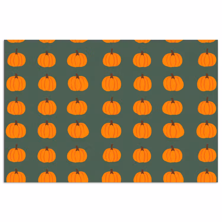 Pompoen - Patroon - Oranje poster papier klein 62 -3d