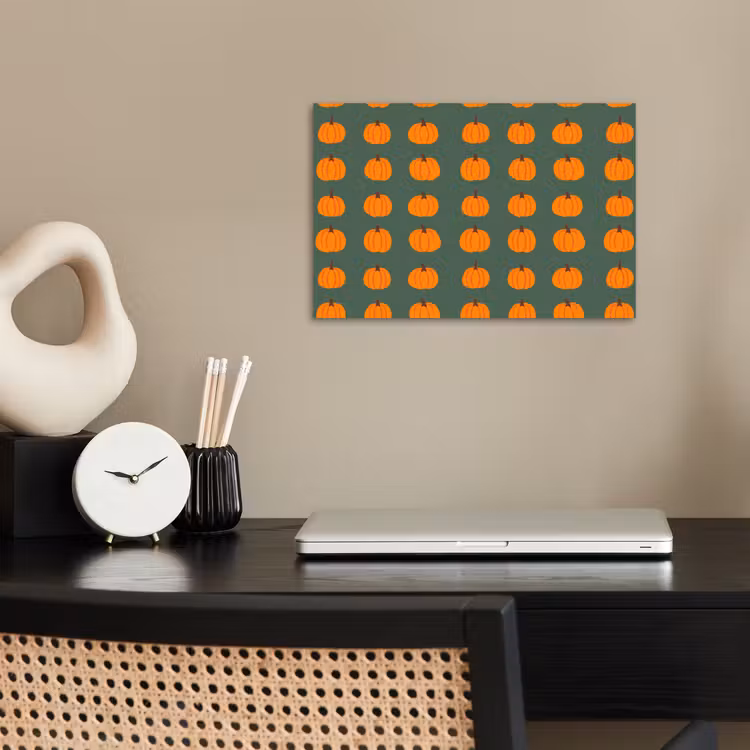 Pompoen - Patroon - Oranje poster papier klein 62 -sfeer1