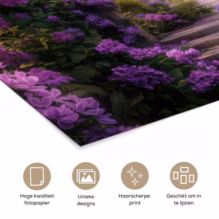 Poort - Paars - Bloemen poster papier klein -closeup_NL