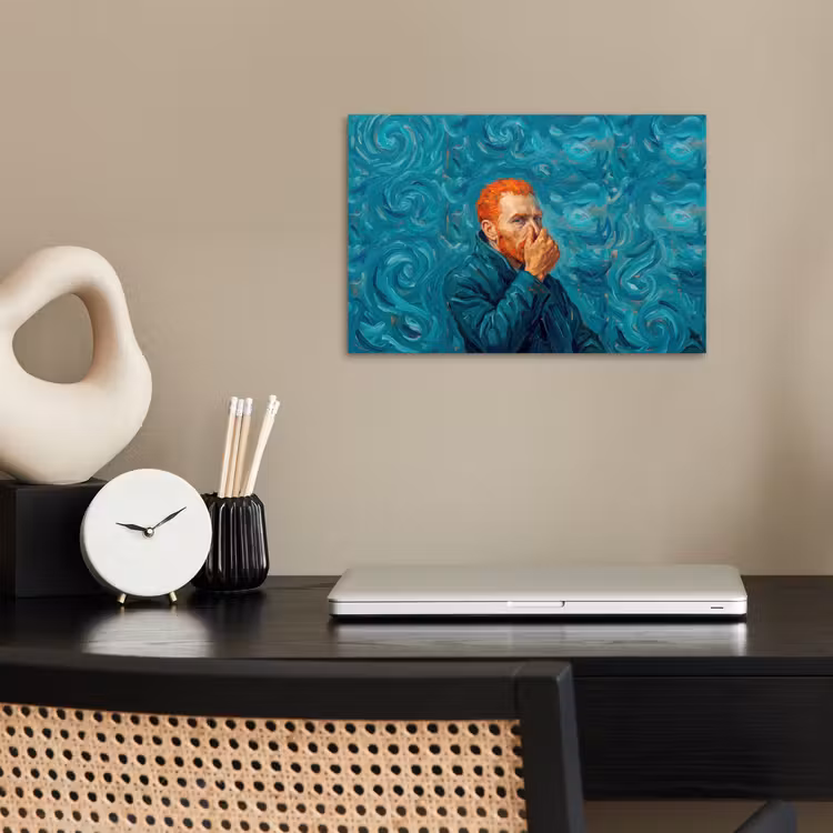 Portret - Klassiek - Blauw poster papier klein -sfeer1