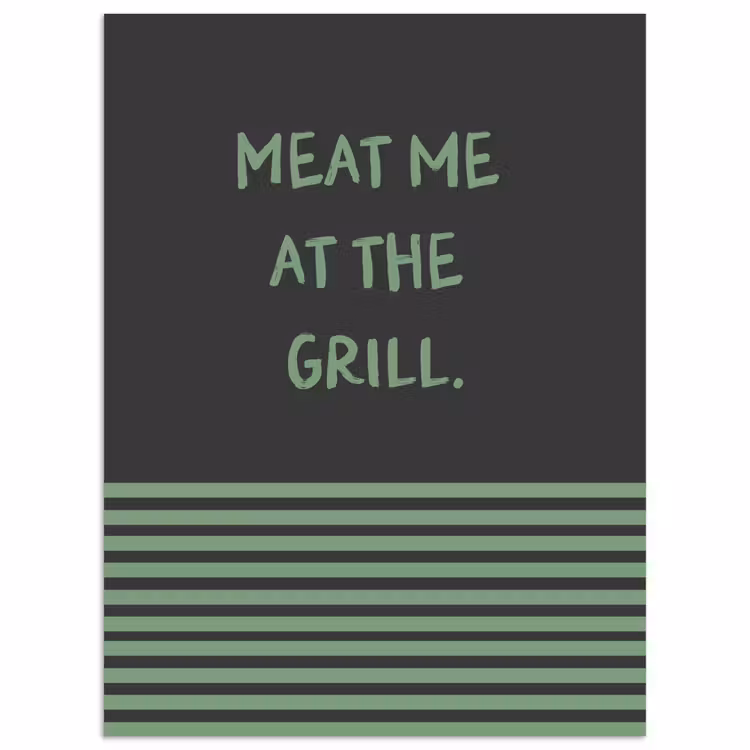 Quote - Groen - Grill - Zomer poster papier klein -3d