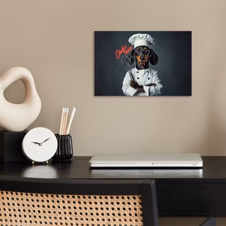 Quote - Neon - Hond - Kokskleding poster papier klein -sfeer1