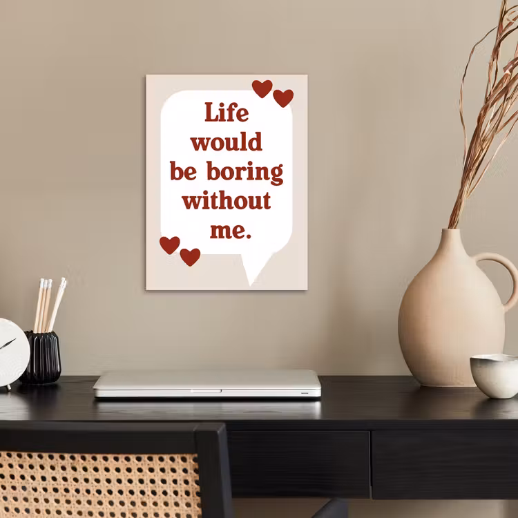 Quote - Tekstballon - Hartjes poster papier klein -sfeer1
