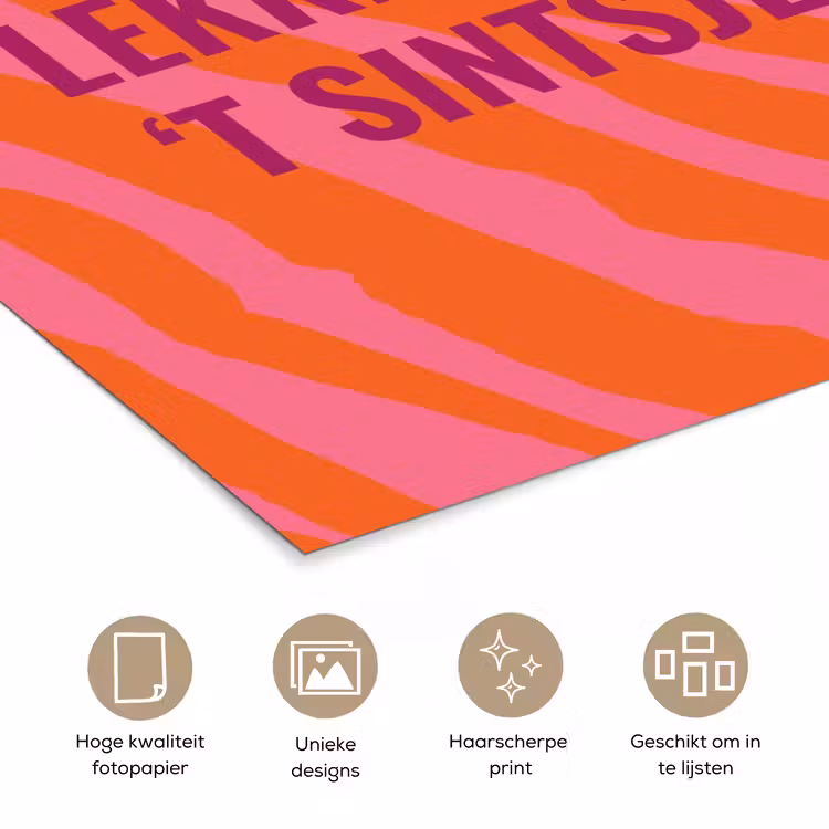 Quote - Zomer - Roze poster papier klein -closeup_NL