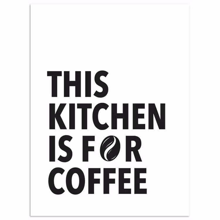 Quotes - Koffie - Bonen - Modern poster papier klein -3d