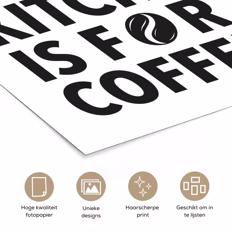Quotes - Koffie - Bonen - Modern poster papier klein -closeup_NL