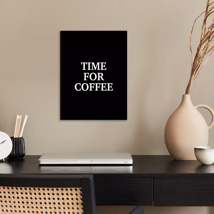 Quotes - Letters - Koffie - Zwart poster papier klein -sfeer1