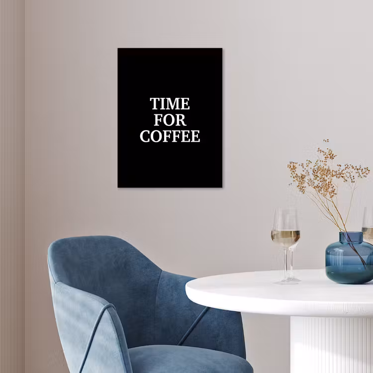 Quotes - Letters - Koffie - Zwart poster papier klein -sfeer3