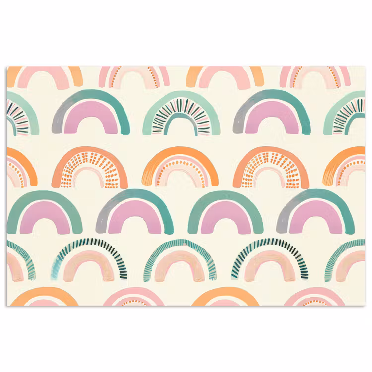 Regenboog - Pastel - Patroon poster papier klein -3d