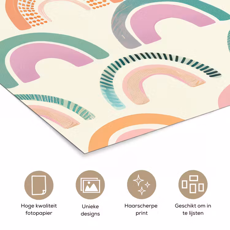 Regenboog - Pastel - Patroon poster papier klein -closeup_NL