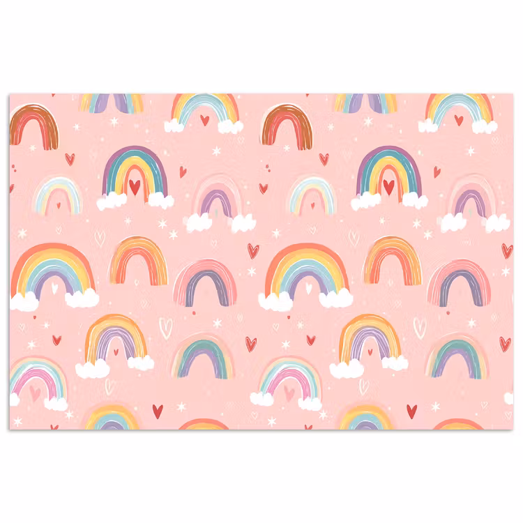 Regenboog - Patroon - Pastel - Handgetekend poster papier klein -3d