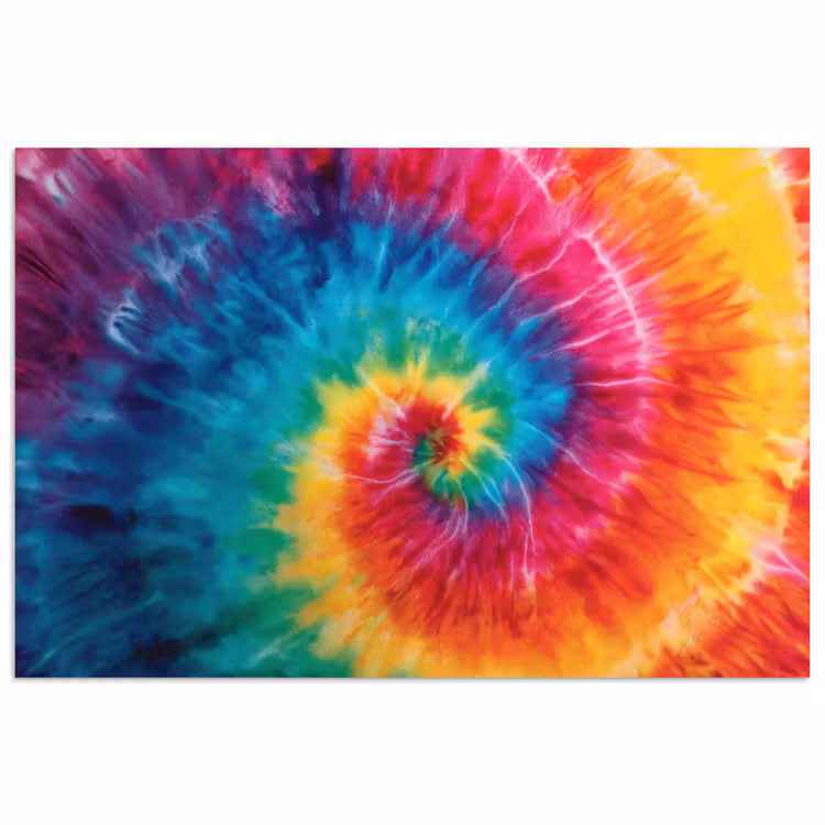 Regenboog - Tie dye - Kleurrijk - Blauw poster papier klein -3d
