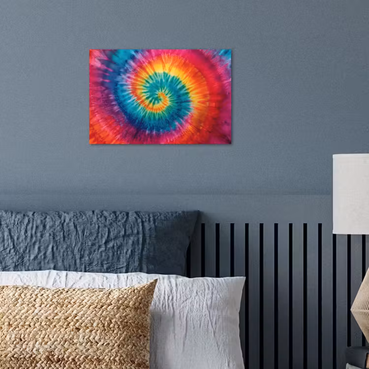 Regenboogkleuren - Tie dye - poster papier klein -sfeer2