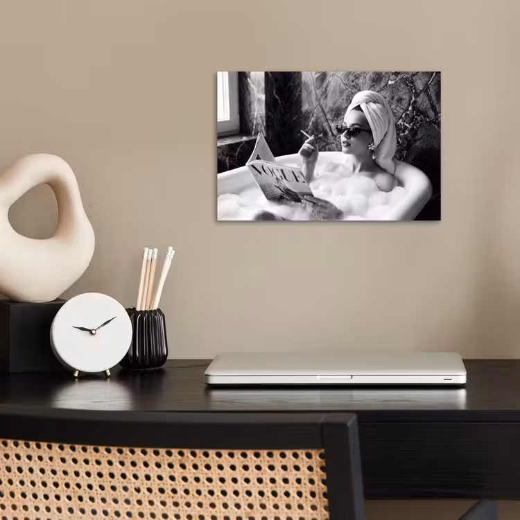 Relaxt - Bad - Zwart - Wit poster papier klein -sfeer1
