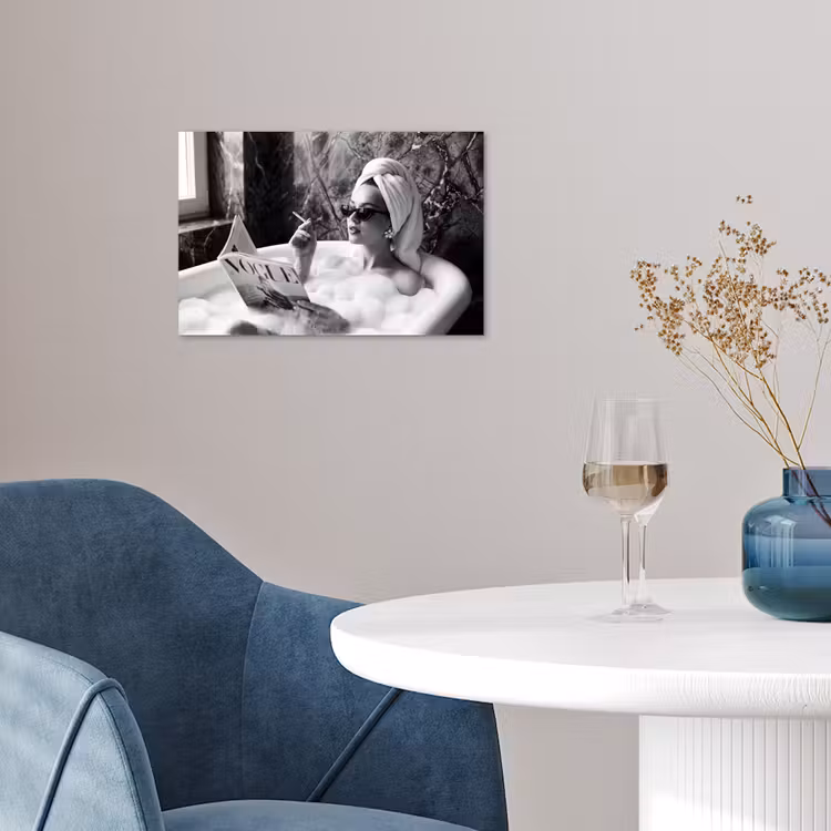 Relaxt - Bad - Zwart - Wit poster papier klein -sfeer3