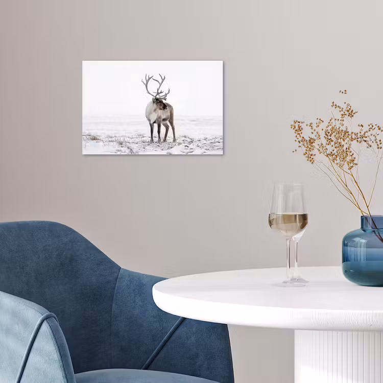 Rendier - Gewei - Sneeuw - Winter poster papier klein -sfeer3