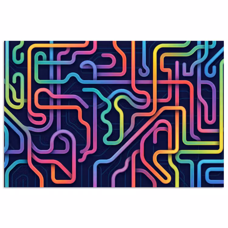 Retro - Abstract - Neon poster papier klein -3d
