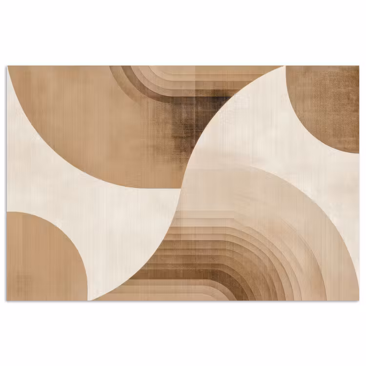 Retro - Geometrische lagen - Aardetinten poster papier klein -3d
