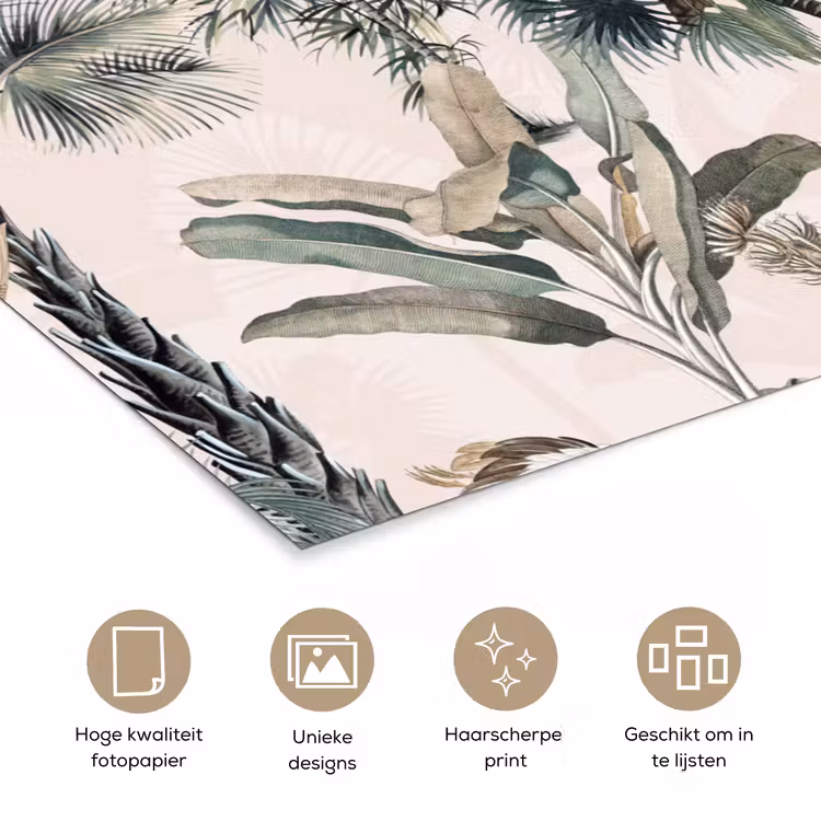 Retro - Jungle - Natuur - Dieren poster papier klein -closeup_NL