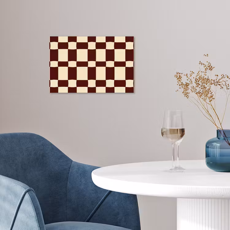 Retro - Patroon - Bruin poster papier klein 62 -sfeer3