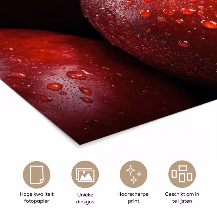 Rood - Appels - Fruit poster papier klein -closeup_NL