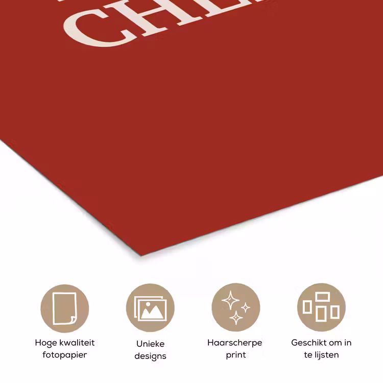 Rood - Frans - Quotes poster papier klein -closeup_NL