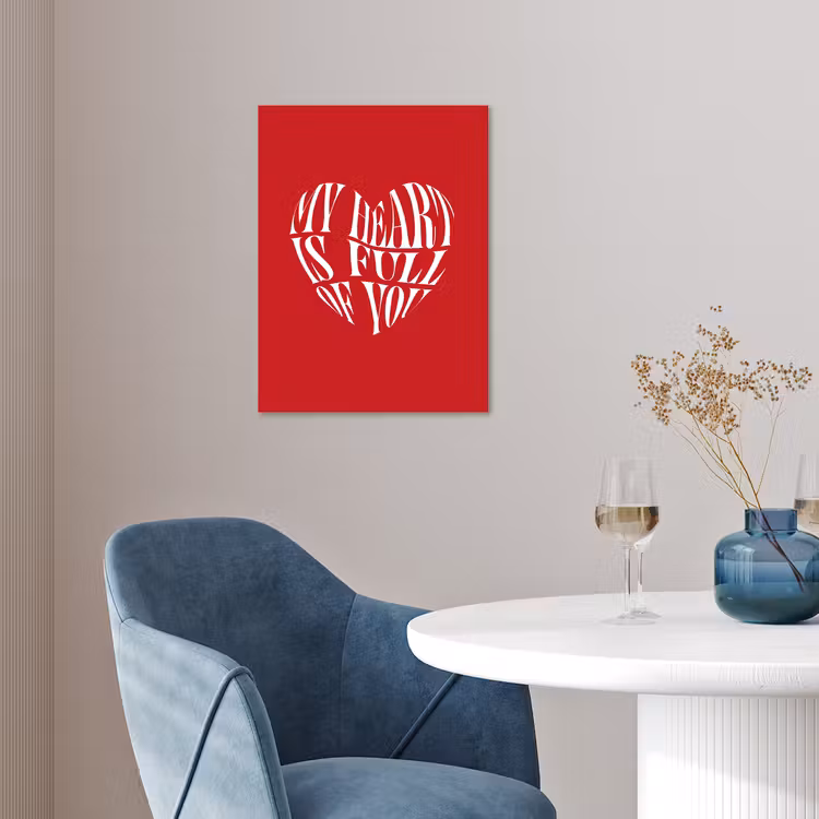 Rood - Hart- Tekst - Valentijn poster papier klein -sfeer3