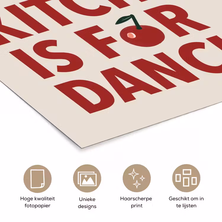Rood - Quote - Kersen poster papier klein -closeup_NL