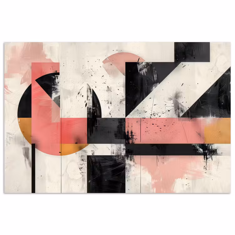 Roze - Abstract - Aesthetic - Modern - Vormen poster papier klein -3d