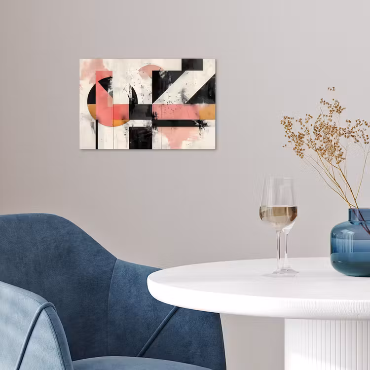 Roze - Abstract - Aesthetic - Modern - Vormen poster papier klein -sfeer3