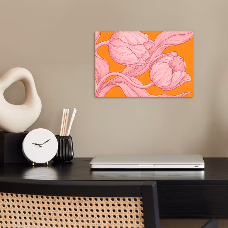 Poster - Roze bloemen - Modern - Roze bloemen - Modern poster papier klein