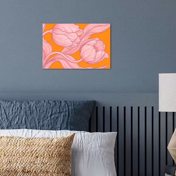 Poster - Roze bloemen - Modern - Roze bloemen - Modern poster papier klein