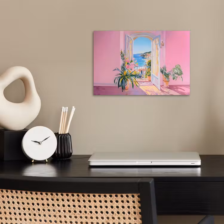 Roze - Buiten - Verf poster papier klein -sfeer1