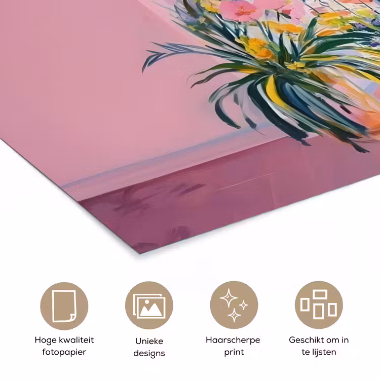 Roze - Buiten - Verf poster papier klein -closeup_NL