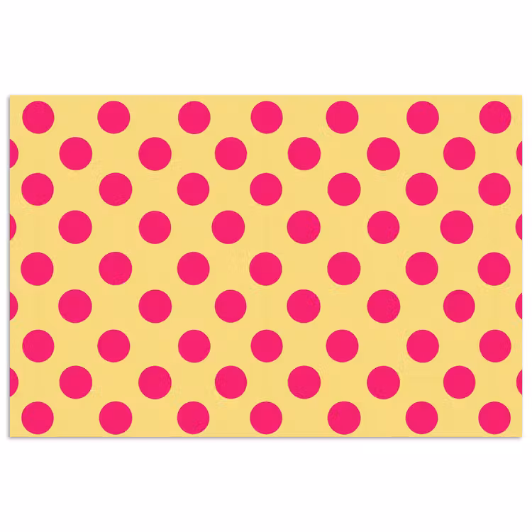Roze - Stippen - Geel poster papier klein 62 -3d