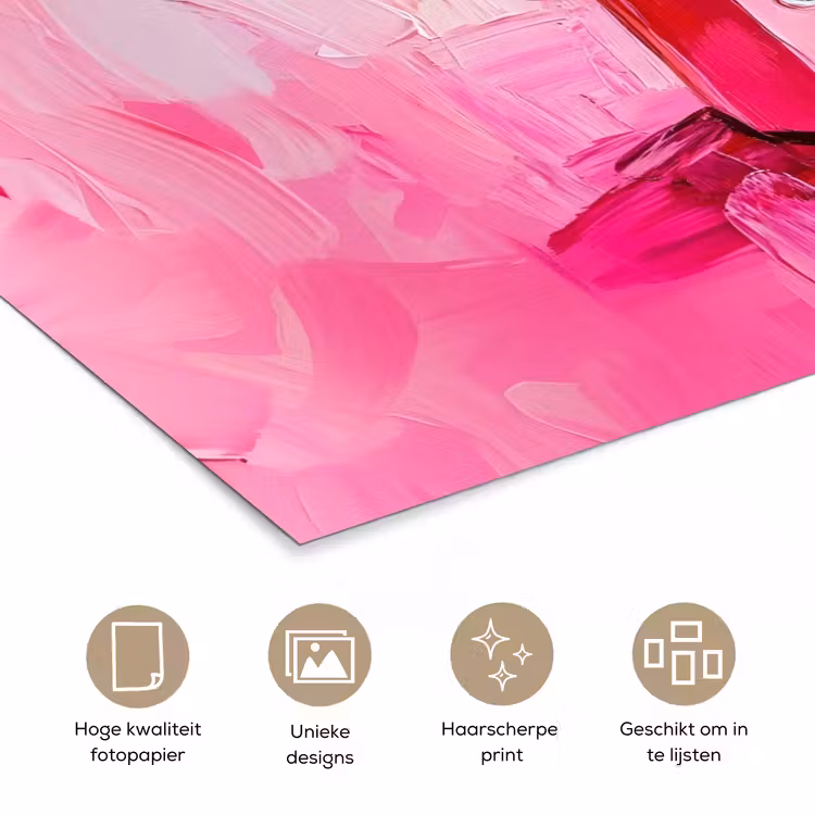 Roze - Verf - Coffee poster papier klein -closeup_NL