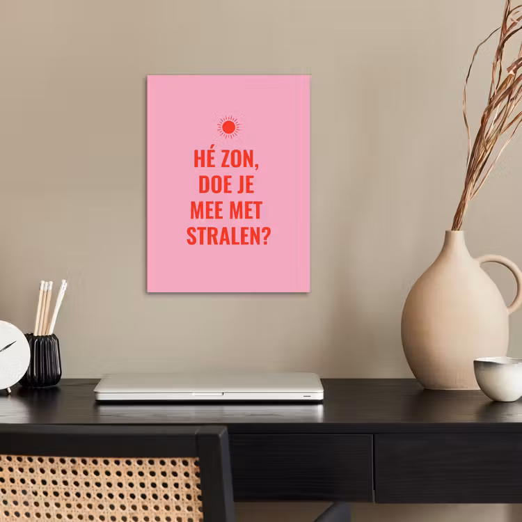 Roze - Zon - Quote poster papier klein -sfeer1