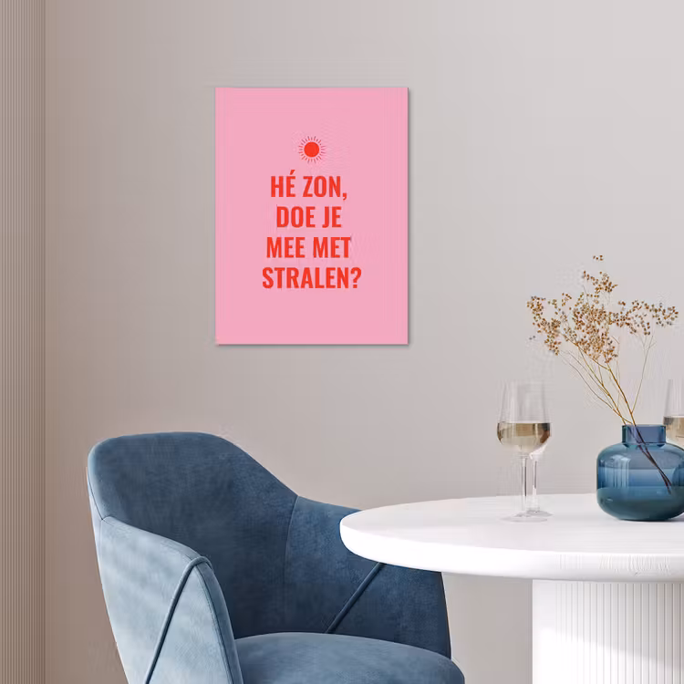 Roze - Zon - Quote poster papier klein -sfeer3