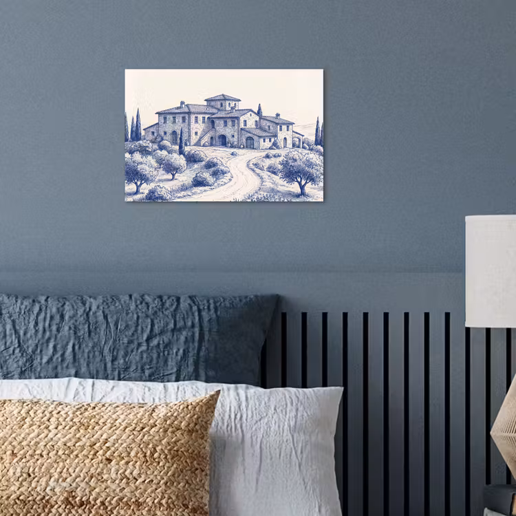 Rustiek - Landgoed - Blauw poster papier klein -sfeer2
