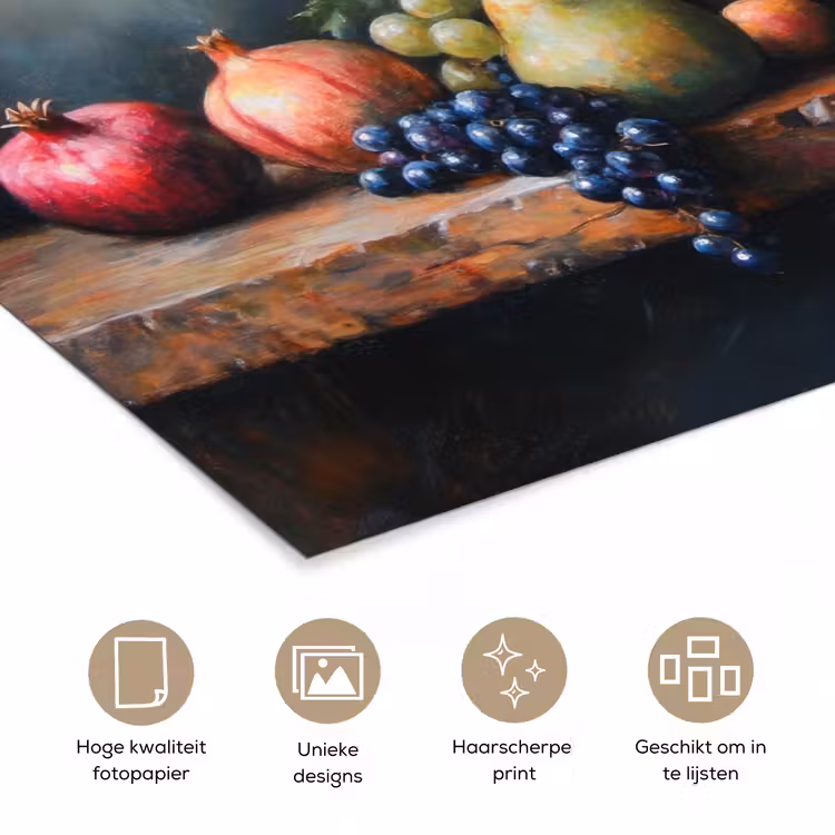 Rustiek - Stilleven - Fruit poster papier klein -closeup_NL