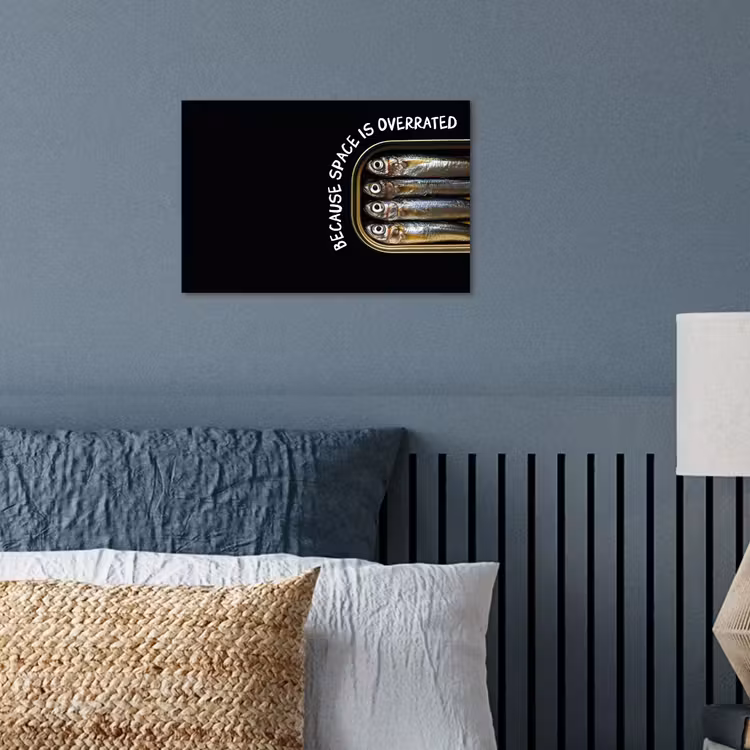 Sardines - Tekst - Vis - Blik poster papier klein -sfeer2