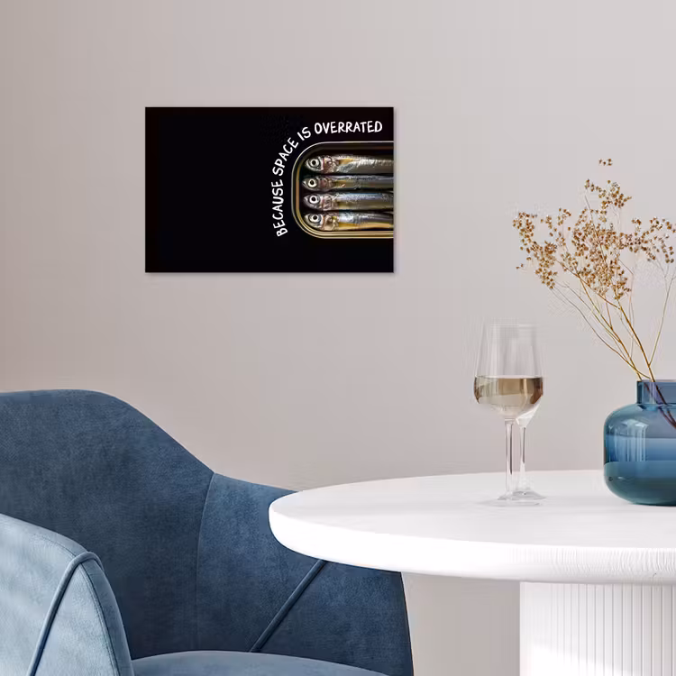 Sardines - Tekst - Vis - Blik poster papier klein -sfeer3