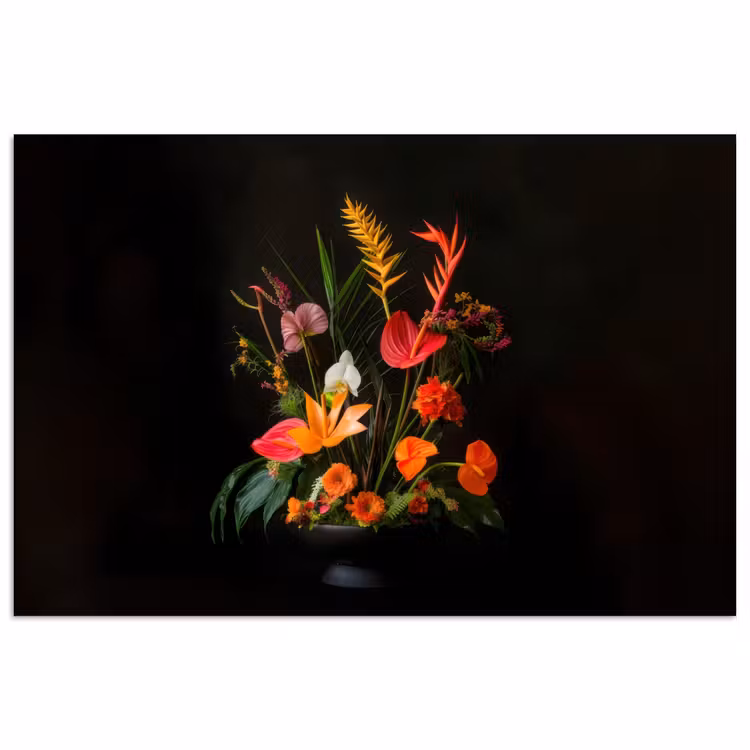 Schaal - Boeket - Bloemen poster papier klein -3d