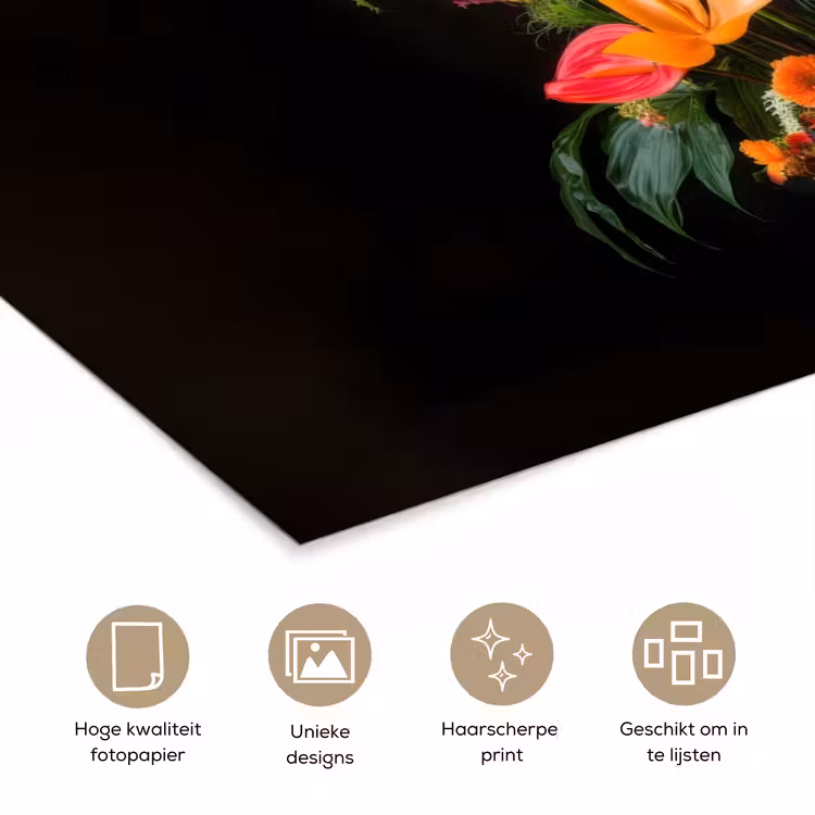 Schaal - Boeket - Bloemen poster papier klein -closeup_NL