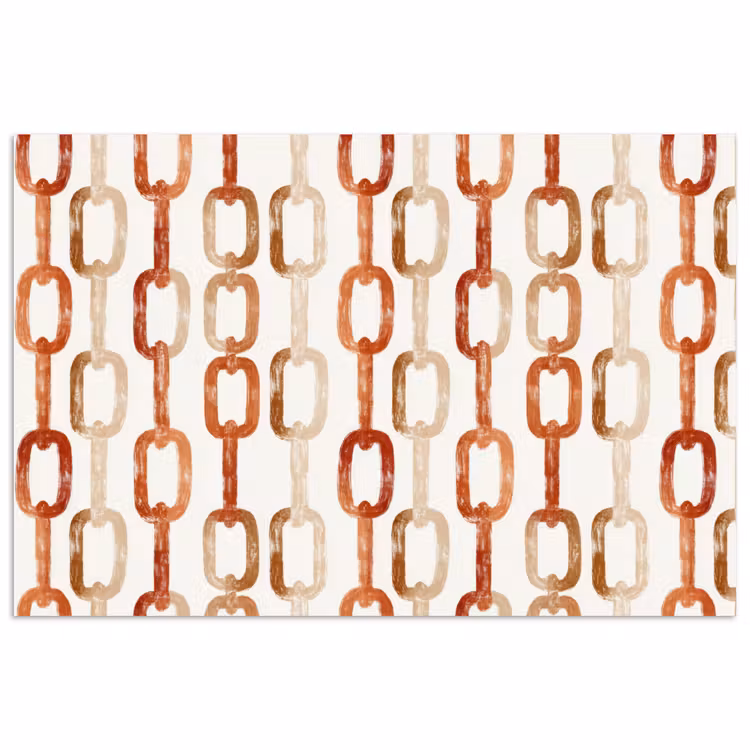Schakels - Patroon - Aquarel - Terracotta poster papier klein 62 -3d