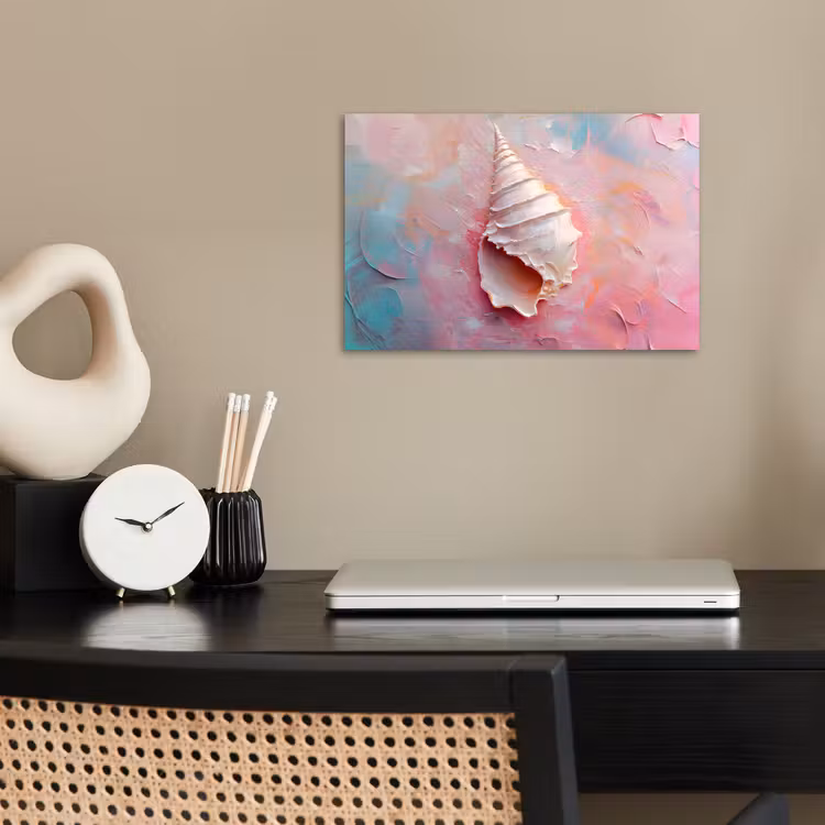 Schelp - Pastel - Pink poster papier klein -sfeer1
