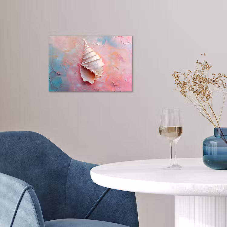 Schelp - Pastel - Pink poster papier klein -sfeer3