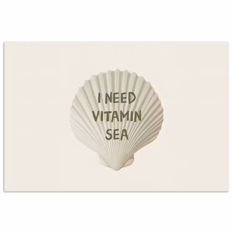 Schelp - Quote - Groen poster papier klein -3d