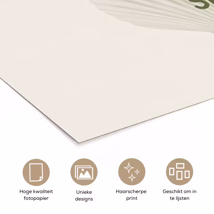 Schelp - Quote - Groen poster papier klein -closeup_NL